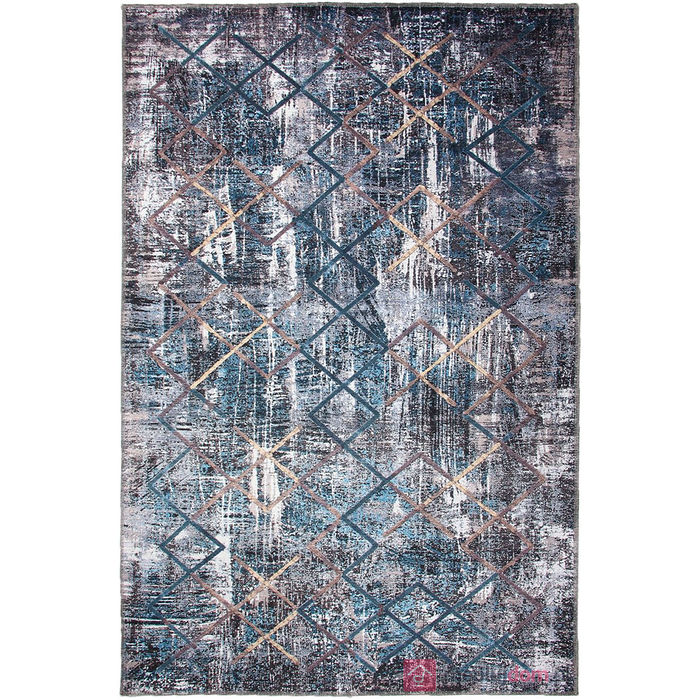 Dywan BACCARAT N1016 BLUE BANCO niebieski z akcentami