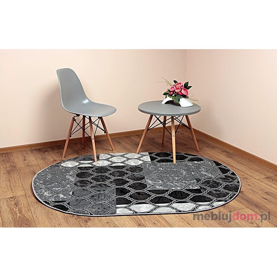 Dywan ROXY 9265A BLACK Owal Aranżacja 
