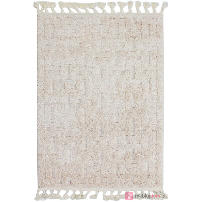 Dywan BERBER 7060 IVORY bezowy z frędzlami