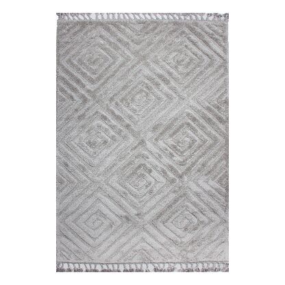 Dywan BERBER 7061 L.GREY szary boho z frędzlami