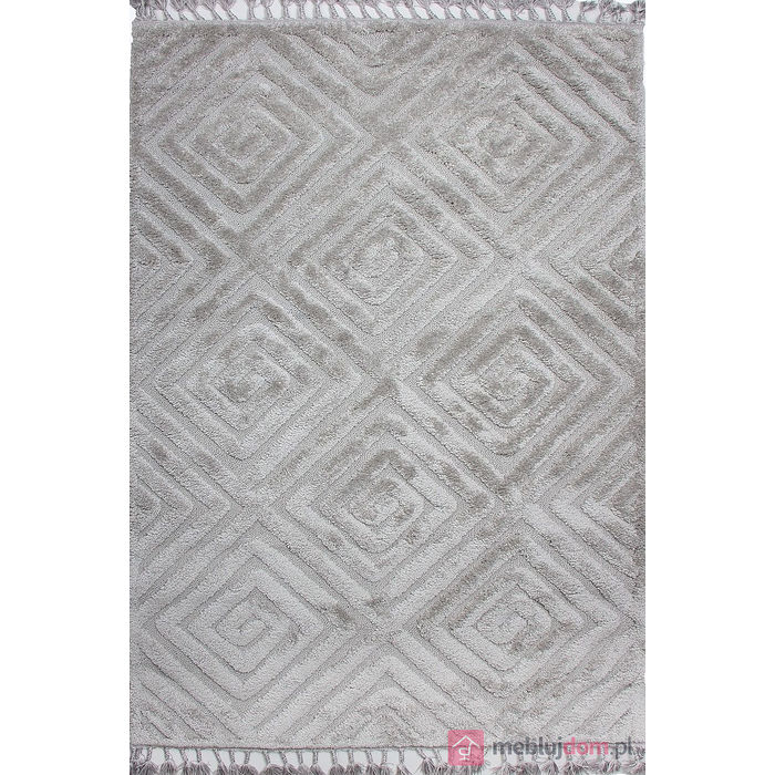 Dywan BERBER 7061 L.GREY szary boho z frędzlami
