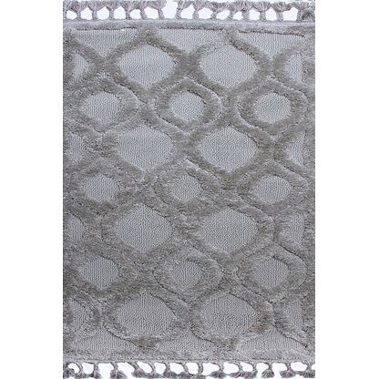 Dywan BERBER 77063 L.GREY szary z marokańską koniczyną 3D