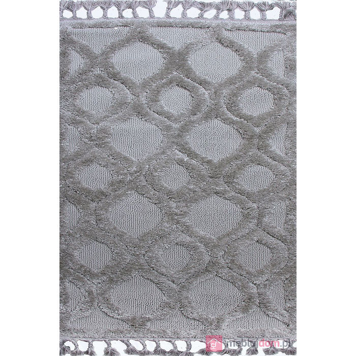 Dywan BERBER 77063 L.GREY szary z marokańską koniczyną 3D