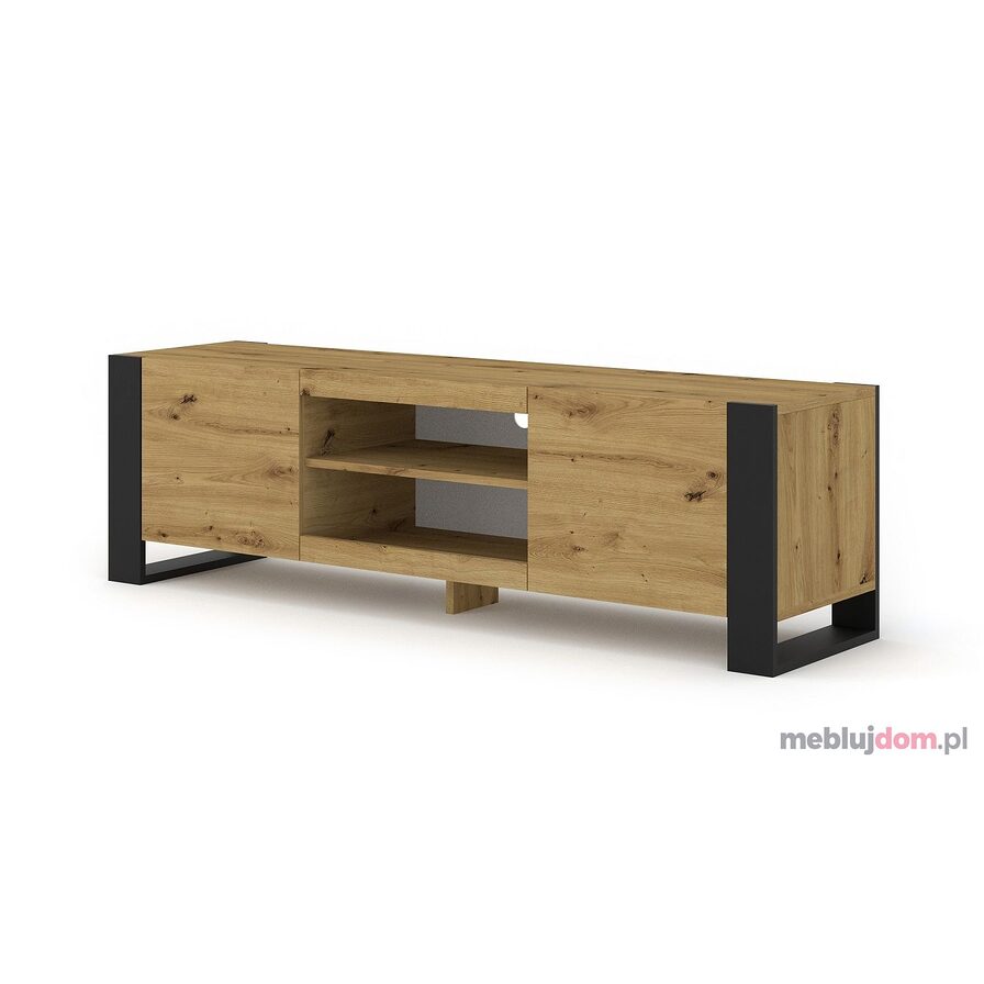 Szafka RTV MONDI 158 Dąb Artisan + Czarny