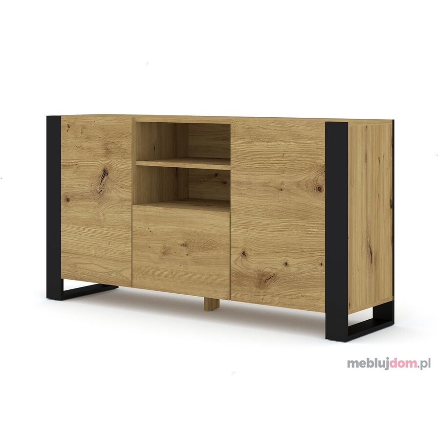 Komoda MONDI 158 Dąb Artisan + Czarny 
