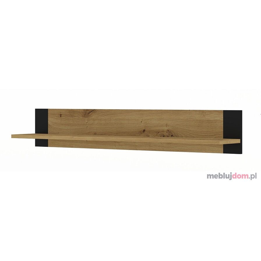 Półka wisząca MONDI 125 Dąb Artisan + Czarny 