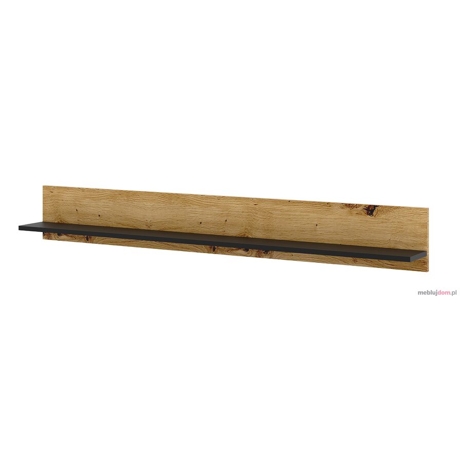 Półka wisząca AURA 150 Dąb Artisan + Czarny 