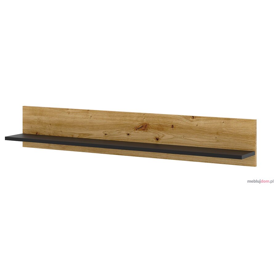 Półka wisząca AURA 120 Dąb Artisan + Czarny