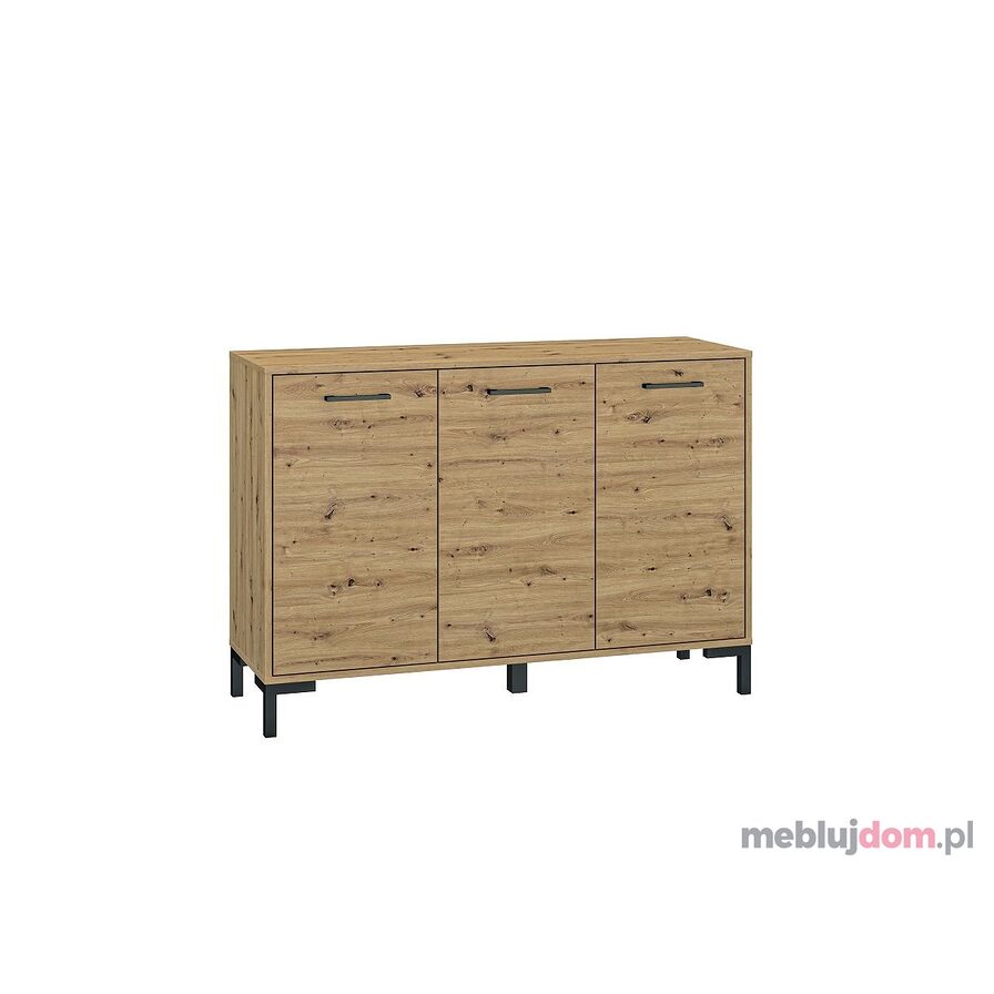 Komoda NEVIO 09 dąb artisan + czarne nóżki 