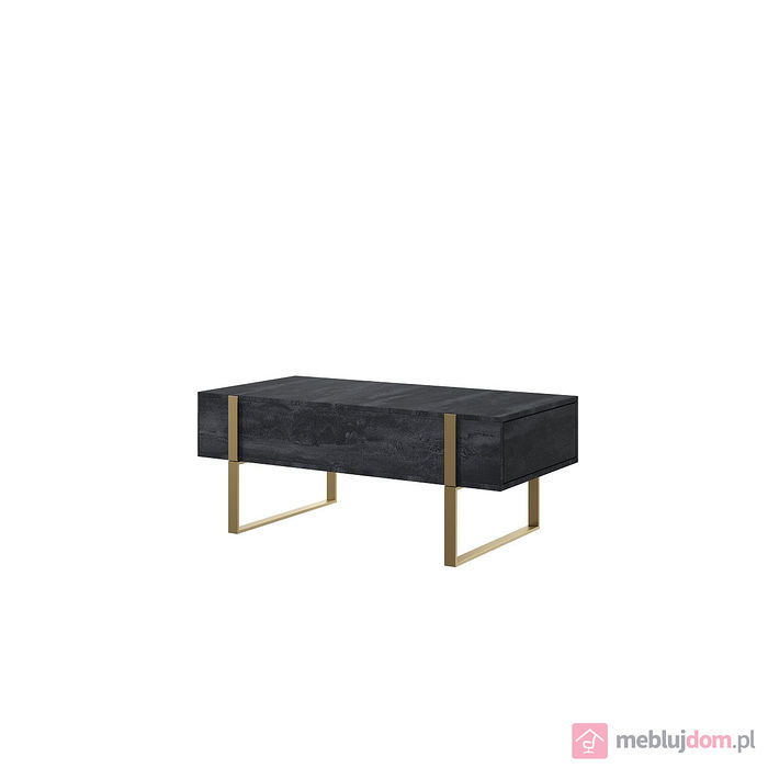 Stolik kawowy VERICA GOLD charcoal flow - Grafitowy z szufladami