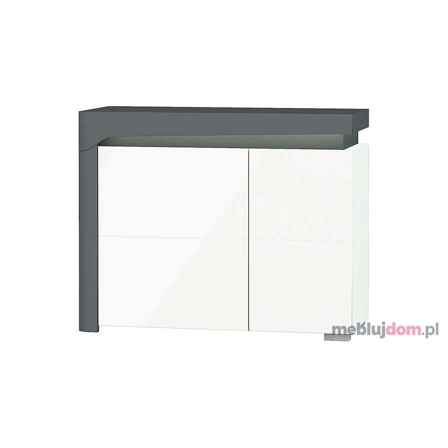 Komoda THEA WHITE WHK-2 Biały Połysk + Antracyt