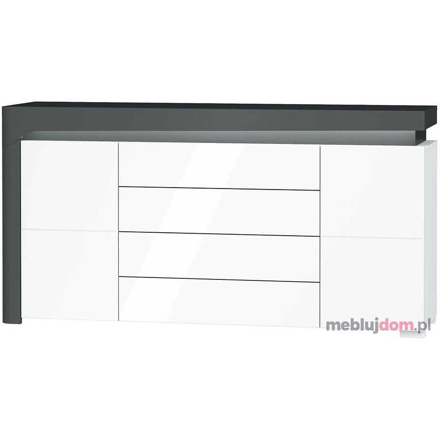 Komoda THEA WHITE WHK-3 Biały Połysk + Antracyt