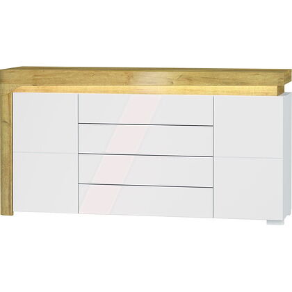 KOMODA THEO THK-3 Restol Dąb Riviera + Biały Mat 