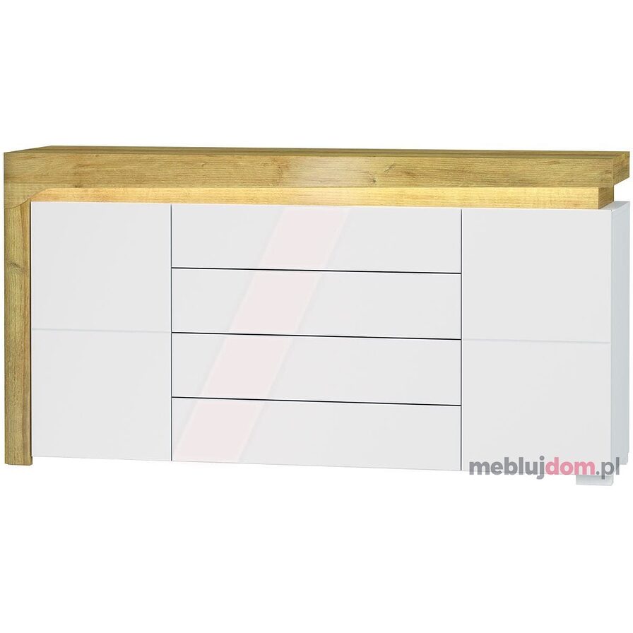 KOMODA THEO THK-3 Restol Dąb Riviera + Biały Mat 