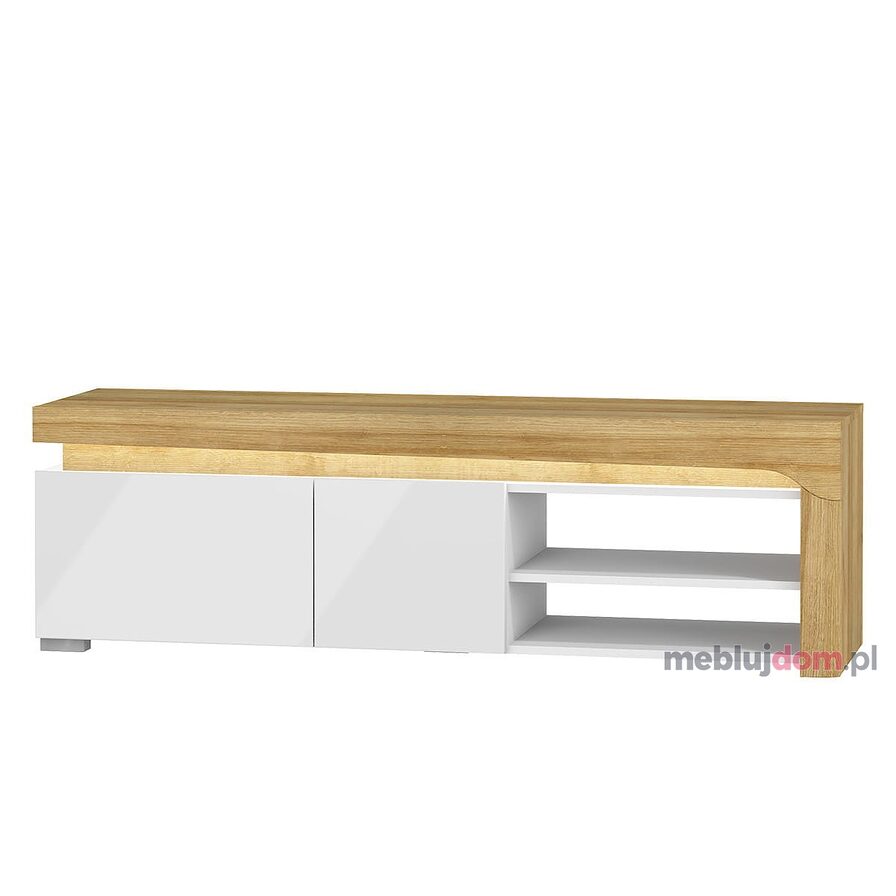 Szafka RTV THEO THTV-1 Dąb Riviera + Biały Połysk