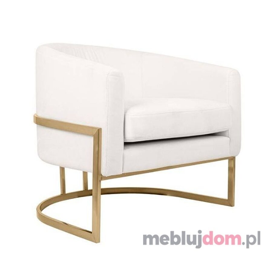 Fotel CASSIA VELVET beżowy na złotym stelażu