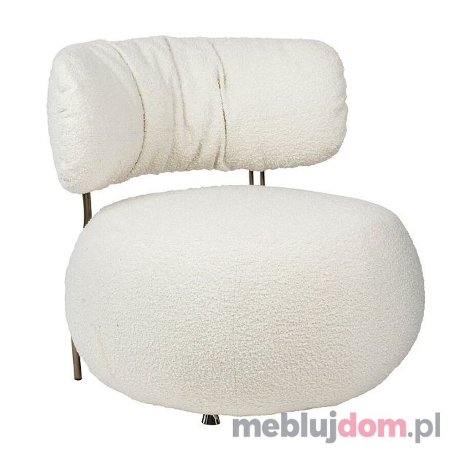 Fotel LOW TEDDY biały baranek