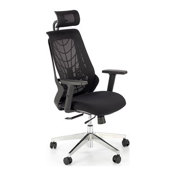 Fotel ergonomiczny GERONIMO Halmar czarny z aluminiową podstawą