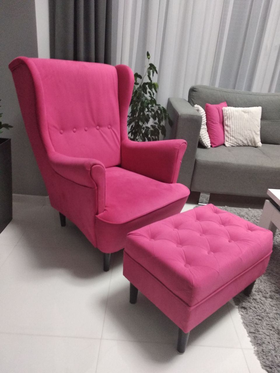 Aranżacja fotela Uszak Chesterfield od Klientów