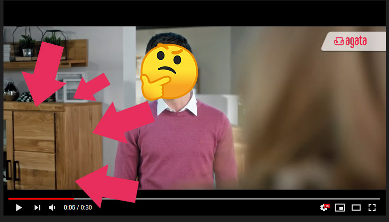 Meble IVO Bogfran w tle na reklamie salonów Agata